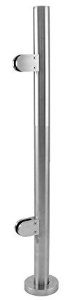 Stainless Steel Balustrade 900mm High End Post with Glass Clamps and Rubbers Brushed Metal Indoor Outdoor Decking Landing Railing Staircase 90cm…