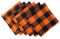 DII Buffalo Check Collection Tischset im klassischen Bauernhaus-Design, Baumwolle, Orange und Schwarz, Napkin Set, 20x20, 6