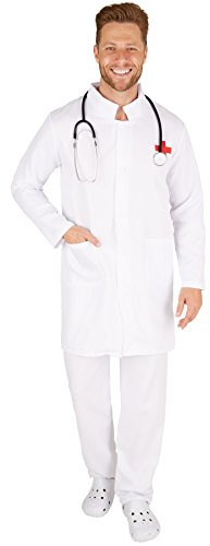 dressforfun tectake Herrenkostüm Doktor | Knielanger Mantel | Strapazierfähige Hose (XL | Nr. 301447)