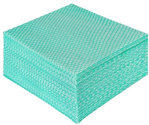 JEBBLAS Einweg-J-Tücher Packung mit 50 Blatt,Wiederholtes spültuch, abwaschlappen küche,abwaschlappen,spültücher (Grün)