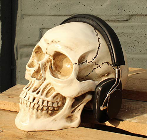 CRAZY HEADS white Skull Totenkopf Kopfhörerständer Headset Halter Ständer Skull Totenschädel