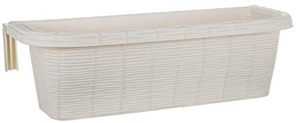 Apollo Exports International Fioriera regolabile da 59,7 cm, effetto Ratan, bianco, rattan