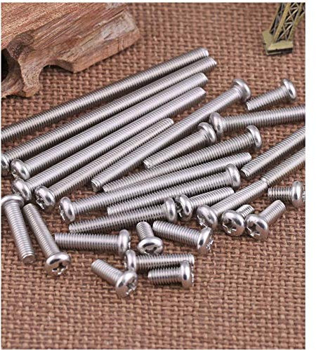 GangKun Acero Inoxidable 304, Tornillos de Cabeza Redonda, rebaje Transversal, Cabeza Plana, Tornillos para máquina, Pernos de extensión-M8 * 45 (2 cápsulas)