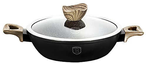 Berlinger Haus Ebony Maple Collection Shallow Pfanne mit Deckel, 28 cm BH/1738 Apple Edelstahl 18/8