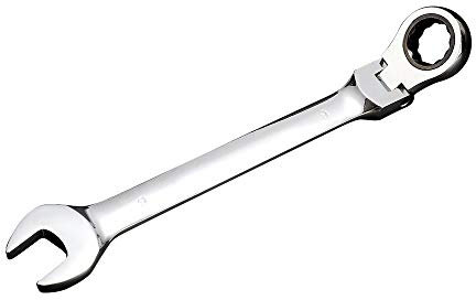 ９mm Metric Flex-Head Ratchet Wrench,Box End Head 72-Tooth Ratcheting Combination Wrench Spanner