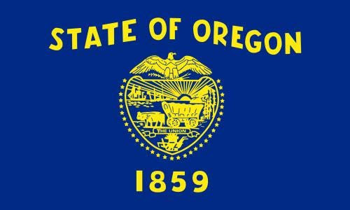 GORISE Oregon doppelseitige Nylon-Flagge, 90 x 152 cm, bestickt, für jedes Wetter, Geschenkidee, Premium-Qualität