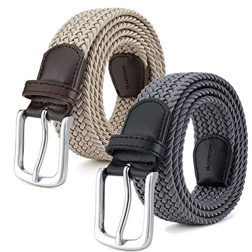 MOZETO Elastischer Stretch Flechtgürtel 3,3 cm Unisex stufenlos verstellbar