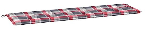 vidaXL Gartenbankauflage, Bankauflage Sitzkissen Outdoor, Polsterauflage Auflage für Gartenbank, Bankpolster Bankkissen, Rot Karomuster 180x50x3cm Oxford-Gewebe