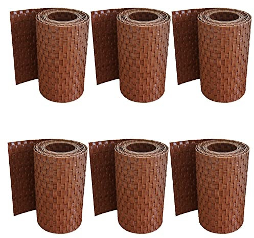 Brise-vue en Polyrotin workingHOUSE pour Grillage à Double Barre - Bandes Résistantes aux Intempéries Pour Clôture, Balcon et Terrasse - 255 cm x 19 cm - brise-vue pour balcon (Brun Miel)