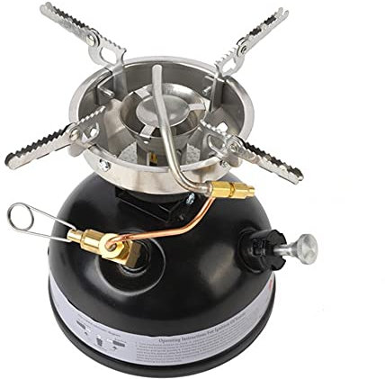 Stufa a gas da campeggio portatile con accensione Piezo conveniente, da campeggio all'aperto Stufa a olio multi-combustibile per la pesca, stufa portatile a benzina non preriscaldare olio fornace da p