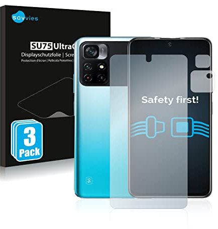 savvies Protector Pantalla para Xiaomi Poco M4 Pro 5G (Frontal+Cámara) (6 Unidades) Película Ultra Transparente