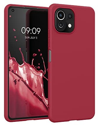 kwmobile Hülle kompatibel mit Xiaomi 11 Lite (5G) NE/Mi 11 Lite (5G) Hülle - weiches TPU Silikon Case - Cover geeignet für kabelloses Laden - Sweet Cherry