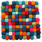 NIDONE Filzkugel Untersetzer Quadratisch Pom Pom Untersetzer Hitzebeständig Wolle Filzmatte Bunt 20cm Kissen Filzkugel Untersetzer