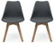 Homely - Pack de 2 sillas de Comedor o Cocina de diseño nórdico Day, Asiento de Polipropileno y Patas de Madera de Haya, Color Gris Oscuro