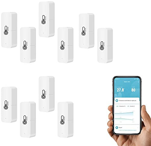QOXEZY Zigbee, termometro WiFi, igrometro interno, termometro per ambiente, sensore di temperatura Wi-Fi, mini igrometro termico con app intelligente e registrazione dati