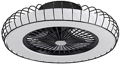FABRILAMP Ventilador 72w Dc Albonez Negro 5 Aspas Transp. 18x53x53cm 6 Vel. 3 Colores C/remoto, Memoria, Temp. Y Reg.Intensidad 6120lm