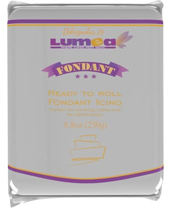 Dekozauber24 Premium Fondant silber, 250g, glutenfrei, graues Rollfondant als essbare Tortendeko, weich und biegsam, für Torte, Kuchen und Figuren