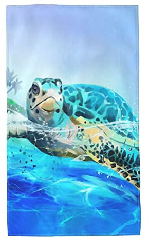 Sea Turtle Handtücher Set mit 2 weichen Handtüchern Gesichtshandtuch Badezimmer Küche Geschirrtücher 69,8 x 40,6 cm