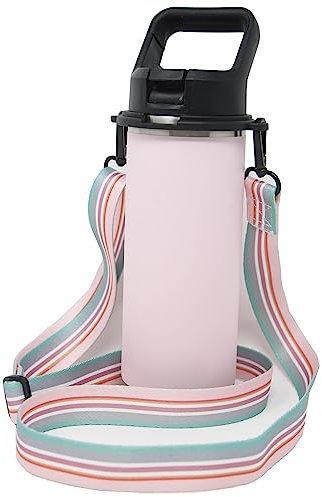 One MissionX Bottle Sling for YETI Rambler, Shoulder Strap Carrier for 64oz 46oz 36oz 26oz 18/12oz Water Bottles, Durable Accessories for Walking & Hiking (Stripes, Rambler 12 18 26 36 46 64 oz)