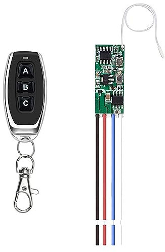 QIACHIP 433 MHz RF relè telecomando 3,7V Mini interruttore motore 12V DC radio controller Modulo con telecomando trasmettitore ricevitore per tende elettriche/serrature