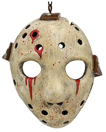Horror-Shop Scary Hockey Maske als Weihnachtskugel 8,9cm