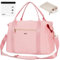 WANDF Cabin Bag 40x20x25 - Ryanair Underseat Travel Bag - TSA Approved 20L Pink Carry-On with Quart Size Bag & Shoes Compartment for Women & Men