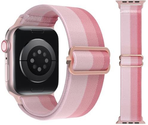 Delidigi 2 Stück Gradient Farbe Watch Armband Kompatibel mit Apple Watch 38mm 40mm 41mm 42mm 44mm 45mm 46mm 49mm, Nylon Armband für iWatch Ultra 2, SE, Series 10 9 8 7 6 5 4 3 2 1