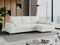 MKS MEBLE Ecksofa - L-Form Sofa mit Schlaffunktion - Wohnlandschaft L Form, Ecksofa mit Schlaffunktion und Bettkasten, Schlafsofa mit Bettkasten, Couch mit Schlaffunktion - Weiß Dorian