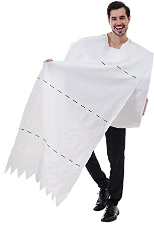 MULOUTSPO 1 Piece Hilarious Costume for Men & Women Big Roll of Toilet Tissue Costume One Size