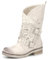 IF Fashion Scarpe da Donna Stivali Stivaletti Biker Forati Fibbie Anfibi Polpaccio Largo WZ688-66 Beige 41