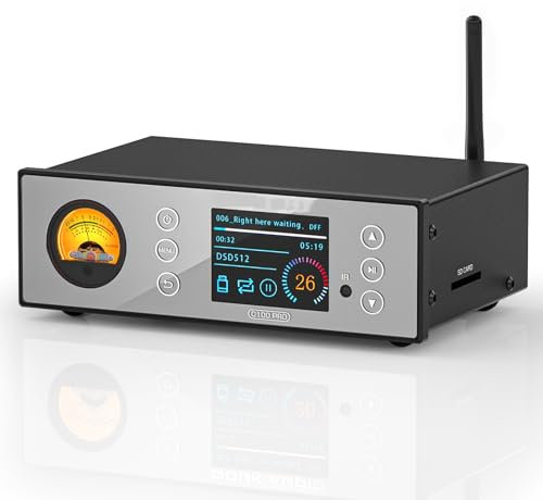STMKB Digitaler Vorverstärker, OLED-Display-Streaming-Medien Mit VU-Meter, Bildschirmsynchrone Anzeige Von Liedtexten, Bluetooth 5.0/Glasfaser/U-Disk/Festplatte/SD-Karteneingang