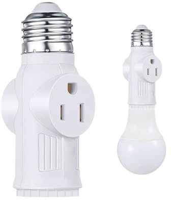 2Pcs Light Bulb Socket Adaptor,Socket Adapter,3 Prong Light Socket Adapter Plug,Screw to Bayonet Bulb Socket Adaptor Convertor,for E26 E27 LED Bulbs and Incandescent Bulbs