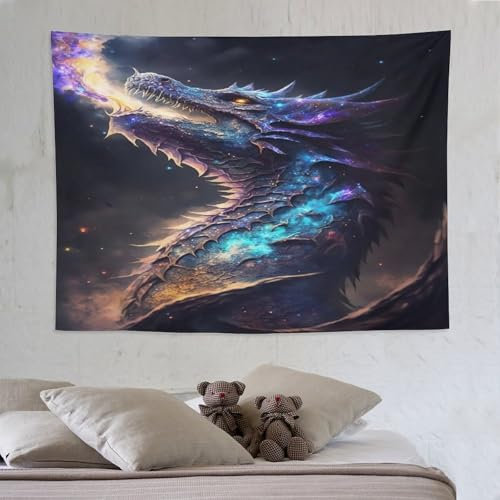 PAZZK Drache Wandteppich, Tapisserie Room Décor, Wandtuch Tapestry Wandbehang, Wandteppiche Wandtücher, Tuch Für Die Wand In Home Living Room Decoration 150×200cm