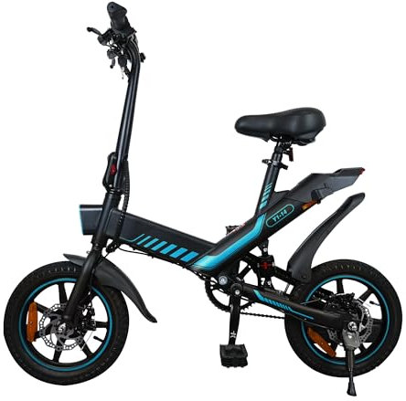 Uomo Donna Vélo électrique 14 avec moteur de 250 W, vélo pliant avec batterie au lithium 36 V 10,4 Ah, vitesse maximale jusqu'à 25 km/h, portée 30-45 km, Ebike Uomo Donna