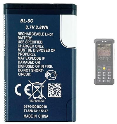 Aousavo Batería de repuesto BL-5C compatible con Cat B100 teléfono Caterpillar Cat B100 CB-115 teléfono móvil para personas mayores
