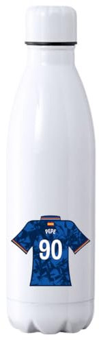 C&P Botella futbol personalizada, Botella de agua acero inoxidable térmica de doble Capa bebidas frías 24h y Calientes 12h, Capacidad 500 ml (Getafe)