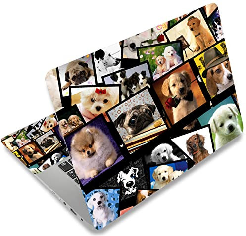 icolor Laptop Skin Aufkleber Folie Cover Vinyl Aufkleber für 13 13,3 14 15 15,4 15,6 Zoll Notebook Schutzfolien Laptop Selbstklebend Kunst Dekorative Aufkleber Schutzhülle (Hunde)