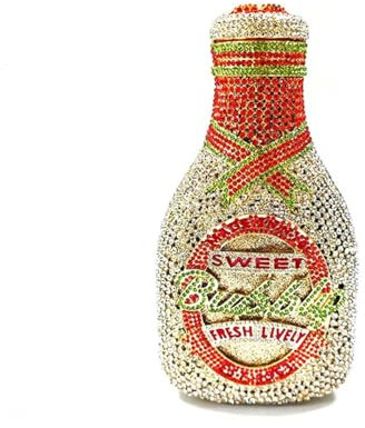 RomanticDesign Champagnerflasche Strass Clutch für Frauen Glitzer Kristall Abend Handtasche Party Cocktail Hochzeit Geldbörse, C-multicolor
