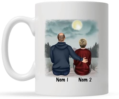 Koccie - Taza personalizada para papá, regalo para padre con mensaje detrás de cada hermoso hijo o hija (325 ml, intenté encontrar un regalo)