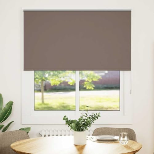 vidaXL Estor Enrollable Opaco Color Café 120x130 cm Tela Ancho 116,6cm, Estor día y Noche, Estor de Cocina, Estor Opaco Enrollable, Estor Opaco