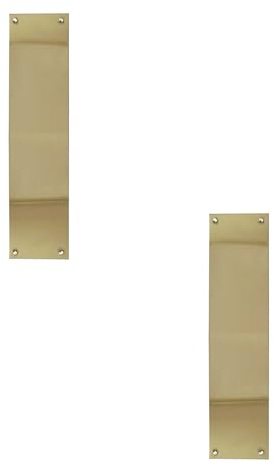 2 Pack Elegant Polished Brass Fingerplates 305x75mm for Door Protection - Door Protector Plate