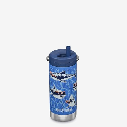 Klean Kanteen Unisex's TKWide 12 oz (con tapa Twist) color Sharks in Shades azul