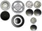 Franza - Kit 5 bruciatori Sabaf per Franke completi di piattelli spartifiamma Opachi satinati 4 fuochi + tripla corona per cucina piano cottura 5 fuochi - Made in Italy - FR11/1