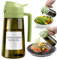 Lifhety Spray Huile Cuisine Dark Light-Blocking, 2 en 1 distributeur et pulvérisateur Huile d’Olive 16oz /470ml, verre Vaporisateur pour Cuisson, Air Fryer, BBQ (Vert)