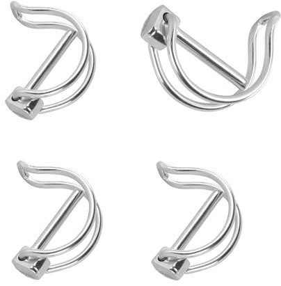 Goupilles fendues pour tuyaux, goupille de verrouillage 4,5 x 36 mm, avec verrouillage à ressort, goupilles fendues galvanisées, boulons de verrouillage, pour jardin de pelouse de ferme, 4 pièces