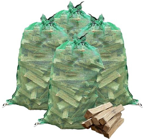 4 x 25L Net Warma Oak Wood Pizza Kindling Kiln Dried Hardwood Little Logs 100L - Ready to Burn - Suitable for Ooni Uuni Nero Dellonda Portable Pizza Ovens Firewood Multi Fuel Stove Chimenea Open Fires