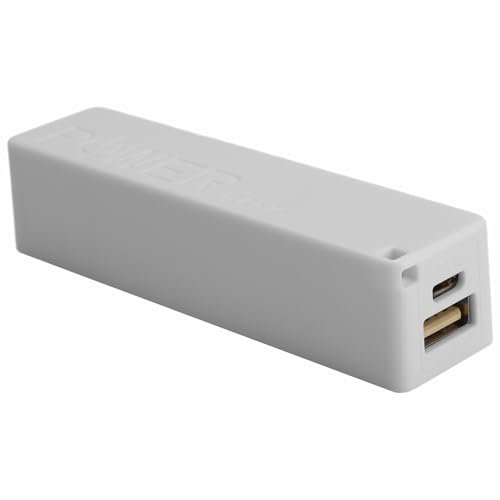 Bortivier Portable External Power Bank Battery Charger 18650 with Keychain (Without Battery) (White)