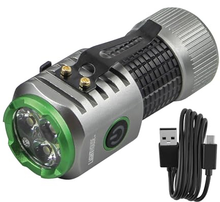 Lighthouse MT1100R Mini Rechargeable Hand Torch – 1000 Lumens LED Aluminium Flashlight, 110m Beam, 4 Light Modes, Pocket Clip, Magnetic Base & Included USB-C Cable for Camping, Hiking & Everyday Use