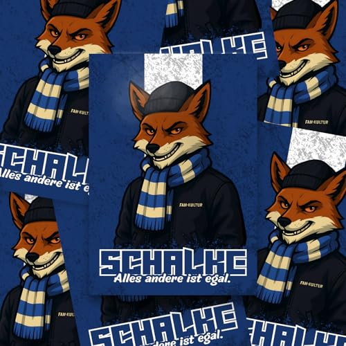 Fan-Kultur Xperience 100x Schalke Sticker/Limitierte Winter Aufkleber #2/ Fußball Fanartikel/DIN A7/ PVC/wetterfest/Geschenkidee Weihnachten