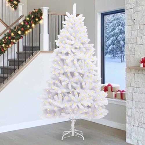 Generico Albero di Natale Artificiale Bianco 270 cm PVC e Metallo,Ornamenti Natalizi